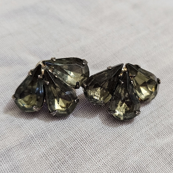 Vintage Jade & Silver Earings - Picture 1 of 3